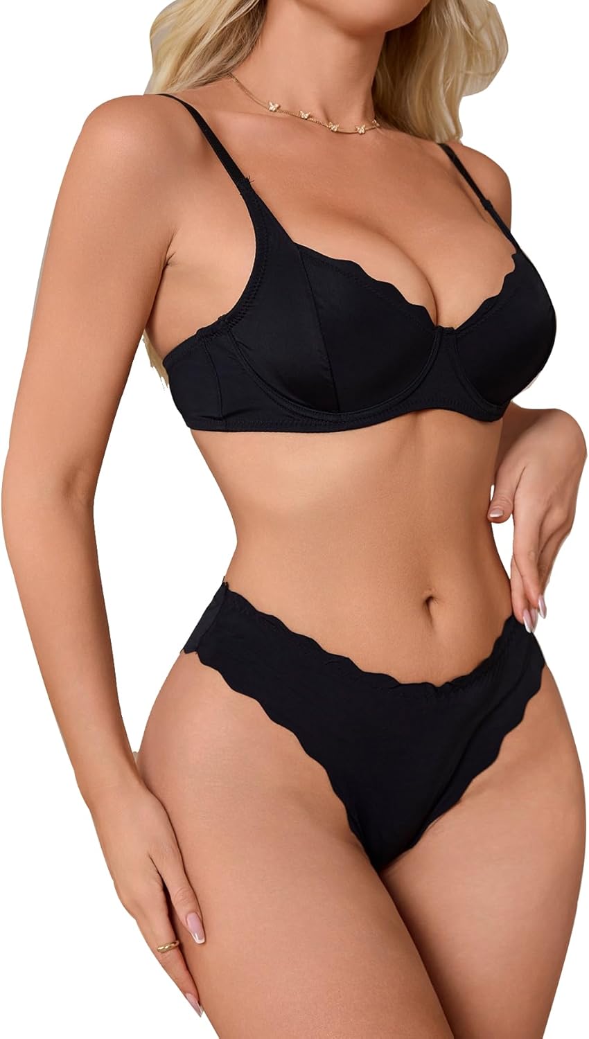 Lingerie Sets for Women Sexy Matching Bra and Panty Sets 2 Piece Underwire Underwear