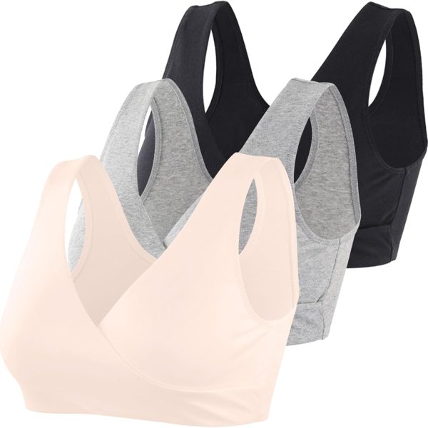 Women Cotton Wireless Sleep Bra for Nursing and Maternity
