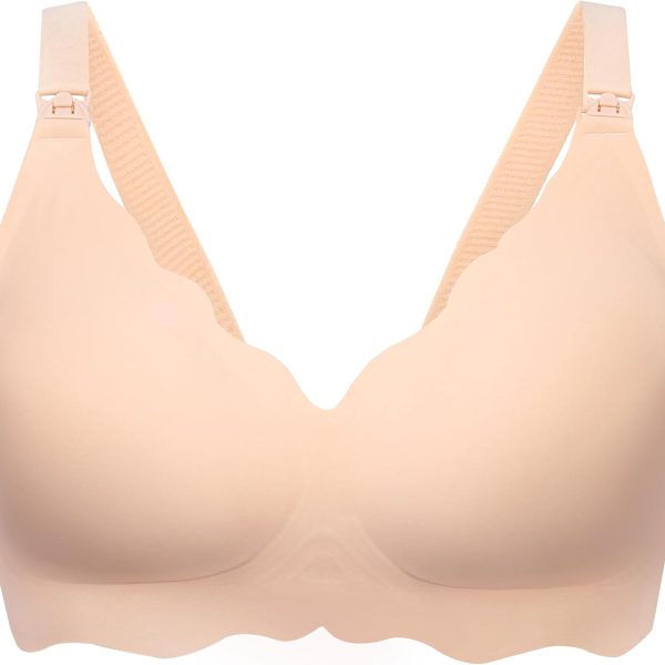 Nursing Bras for Breastfeeding Ultra Comfort Seamless Maternity Bra Wireless Pregnancy Bralette with Bra Extender