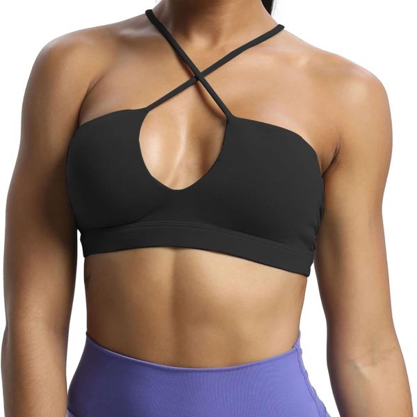 Women Workout Sports Bras  Deep V Fitness Training Gym Bra Yoga Crop Tank