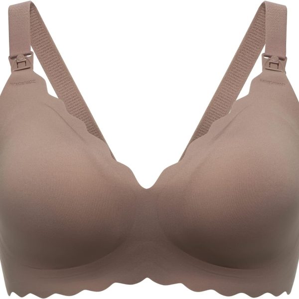 Nursing Bras for Breastfeeding, Seamless Pregnancy Maternity Bra Wireless Classic Jelly Strip Support Nursing Bra