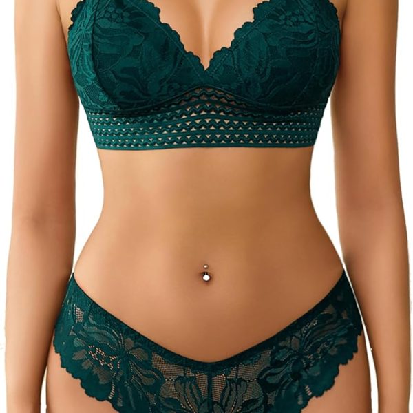 Lingerie Set for Women Sexy Lace Bra and Panty Sets 2 Piece Lace  Set
