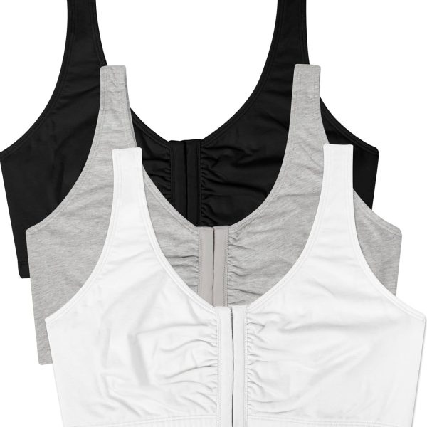 Women Front Close Sports Bra - Cotton Blend, Easy Fit & Built-Up Support