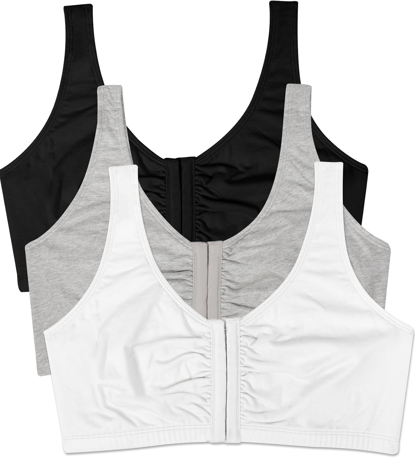 Women Front Close Sports Bra - Cotton Blend, Easy Fit & Built-Up Support